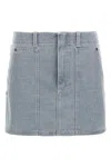 Fendi Denim Mini Skirt In Gray