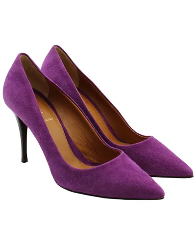 Fendi Women's Goat Suede Pointed Pump (authentic Pre-loved) In Purple