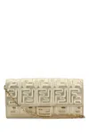 Fendi Women Gold Leather Continental Baguette Wallet In Gold