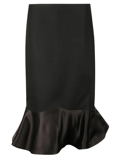 Fendi Women Grain De Poudre Midi Skirt In Black