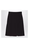 Fendi Burgundy Grain De Poudre Wool Skirt Women