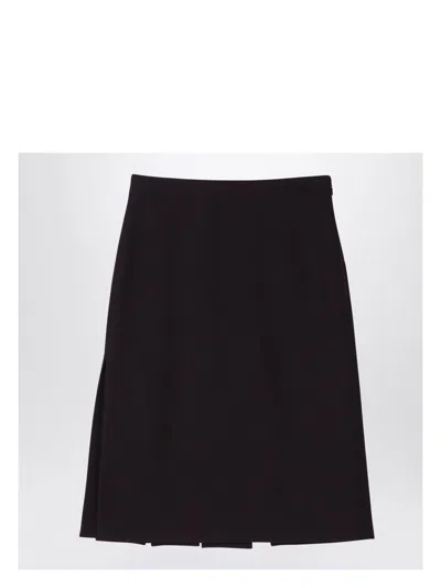 FENDI WOMEN'S GRAIN DE POUDRE WOOL SKIRT