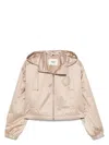 Fendi Logo-patch Jacket In Neutral