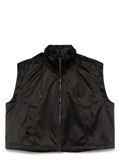 FENDI WOMEN'S HOODED ZIPPED VEST
