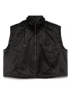 Fendi Sleeveless Hooded Vest With Drawstring Hem In Black