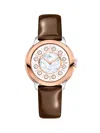 Fendi Women's Ishine 38mm Two Tone 18k Rose Goldplated & Stainless Steel, Topaz, Black Spinel, Mother Of P In Black