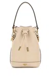 Fendi Women Ivory Leather Mon Tresor Bucket Bag In White