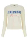 Fendi Ivory Stretch Cashmere Blend Sweater