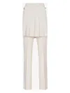 Fendi Ivory Wool Pant In Neutral