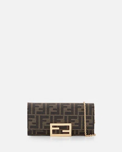 Fendi Women Jacquard Continent Clutch Bag In Multi
