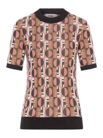 FENDI FENDI WOMEN JACQUARD T-SHIRT