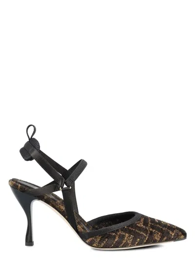 FENDI WOMEN'S KITTEN CINIGLIA FF+RAS+ELAS PUMPS