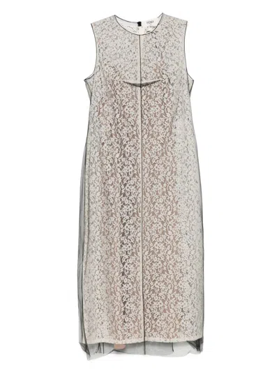 Fendi Women Lace Midi Deess