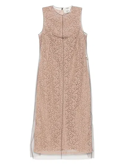 FENDI WOMEN'S LACE MIDI DRESS