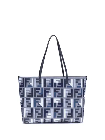 Fendi Women Large Roll Tote Bag In Blue