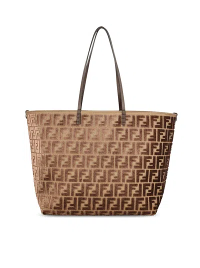 FENDI FENDI WOMEN LARGE VELVET ROLL BAG