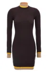 Fendi Mini Wool Dress In Brown