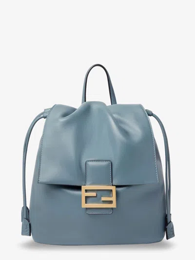 Fendi Women Leather Backpack With Metal Ff Logo Detail In Multi