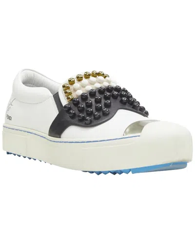 Fendi Women's Leather  Karl Loves Studded Karlito Skate Sneakers Eu36.5  (authentic Pre-loved) In White