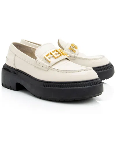 Pre-owned Fendi Women's Leather Graphy Platform Loafer (authentic Pre-loved)