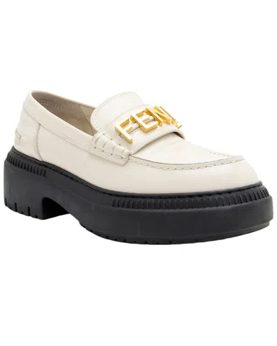 Pre-owned Fendi Women's Leather Graphy Platform Loafer (authentic Pre-loved)