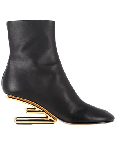 Fendi Women's Leather First Bootie (authentic Pre-loved) In Black