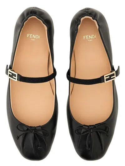 Fendi Women's Leather Flats In Black