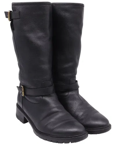 Fendi Women's Leather Fur Lined Motorcycle Boot (authentic Pre-loved) In Black
