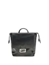 Fendi Women Leather Grace Backpack In Black