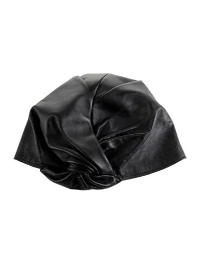 Pre-owned Fendi Women's Leather Hat In Black