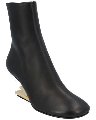 Pre-owned Fendi Women's Leather Heeled Bootie, Never Worn (authentic Pre-loved)