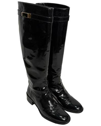 Fendi Women's Leather Riding Boot (authentic Pre-loved) In Black