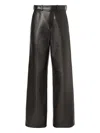Fendi Women Leather Trousers In Black