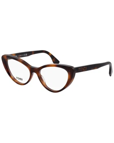 Fendi Women's Lettering 53mm Optical Frames In Brown
