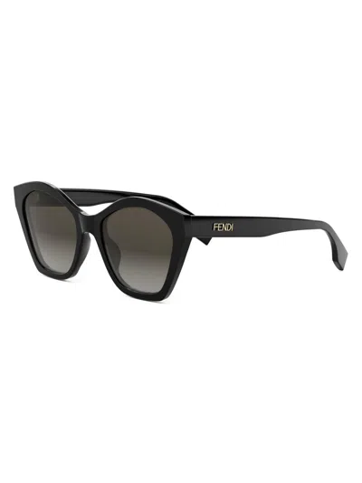 Fendi Lettering Cat-eye Sunglasses In Animal Print