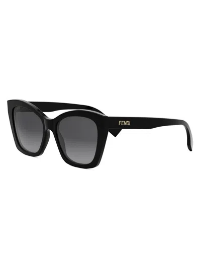 Fendi Women's Lettering 55mm Square Sunglasses In Brown