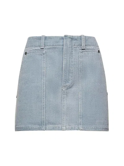 Fendi Women Light Blue Denim Miniskirt
