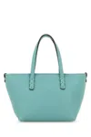 Fendi Women Light Blue Leather Mini Roll Handbag In Blue