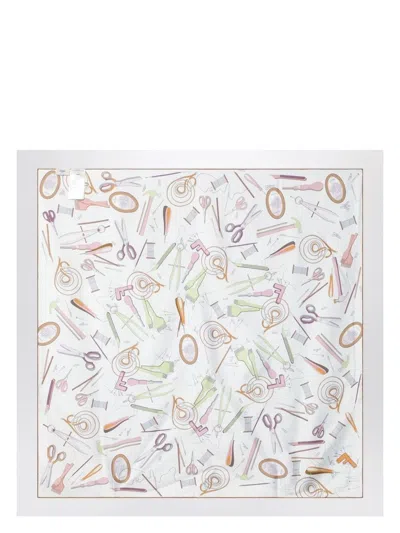 Fendi Light Blue Silk Foulard Women In Multicolor