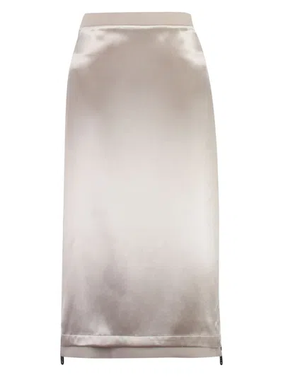 Fendi Women's Light Satin Skirt In Pink
