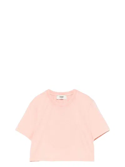 FENDI WOMEN'S LOGO COTTON T-SHIRT