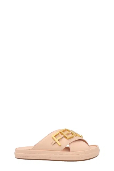 Fendi Women Logo Sandals In Pink
