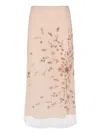 Fendi Gonna In Tulle Rosa Con Ricami In Pink
