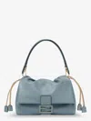 Fendi Women Mamma Baguette Medium Leather Crossbody Bag In Blue