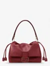 Fendi Women Mamma Baguette Medium Leather Crossbody Bag In Red