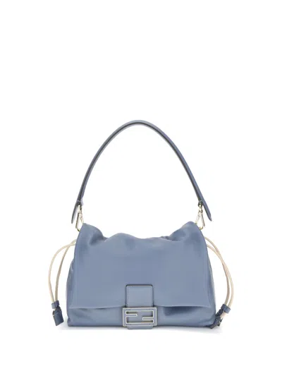 Fendi Women Mamma Baguette Shoulder Bag In Blue