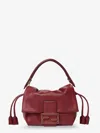 Fendi Women Mamma Baguette Small Leather Crossbody Bag In Red
