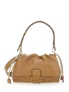 Fendi Large Mamma Baguette Logo-plaque Gathered Shoulder Bag In Brown