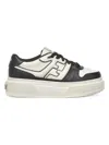 Fendi Black Leather Platform Low-tops In Multi