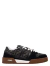 Fendi Match Suede Sneakers With Jacquard Ff Fabric Inserts